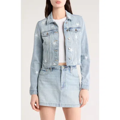 Pistola Crop Denim Jacket In Blue