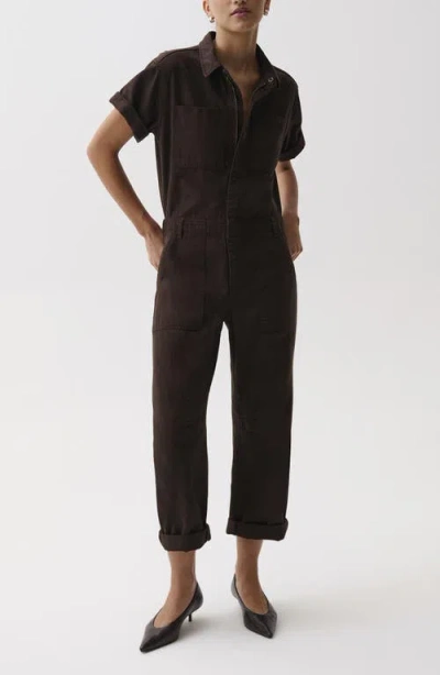 Pistola Cruz Cotton Jumpsuit In Brown