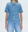 Pistola Cyndi Short Sleeve Denim Shirt In Palo Alto In Multi