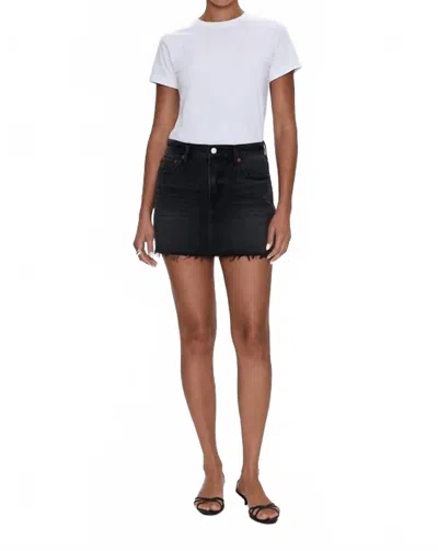 Pistola Daisy Low Slung Mini Skirt In Caviar In Black