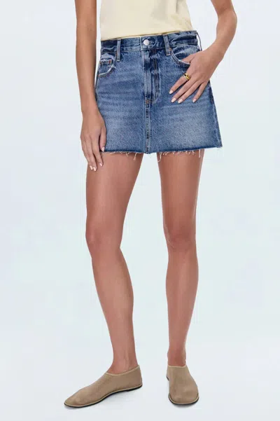 Pistola Daisy Low Slung Mini Skirt In Spectacle In Blue