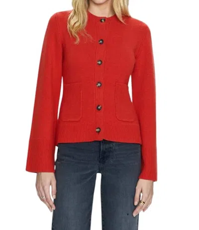 Pistola Dani Cinched Waist Cardigan In Rouge In Multi