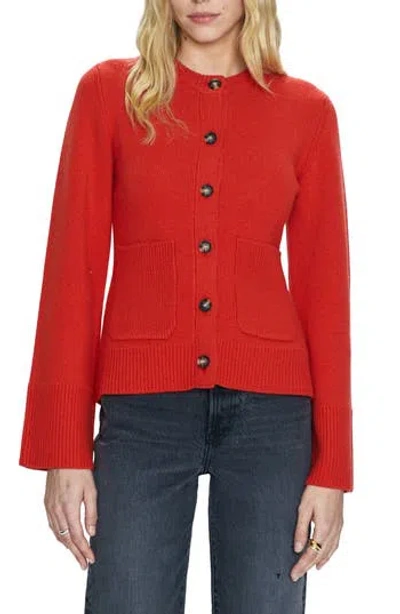 Pistola Dani Patch Pocket Cardigan In Red