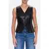 Pistola Danica Faux Leather Vest In Black