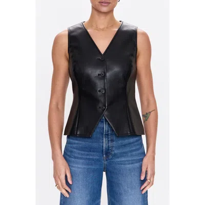 Pistola Danica Faux Leather Vest In Black