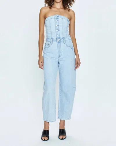 Pistola Daphne Arched Leg Jumpsuit In Impressionist In Blue