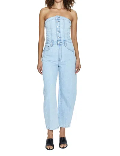 Pistola Daphne Denim Jumpsuit In Impressionist In Multi