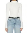 Pistola Dara Long Sleeve Funnel Neck Top In Ecru In White