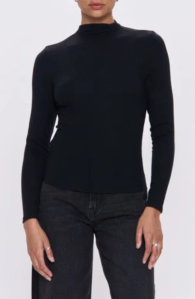 Pistola Dara Mock Neck Rib Top In Black