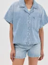 Pistola Della Camp Shirt In Canopy Stripe In Blue