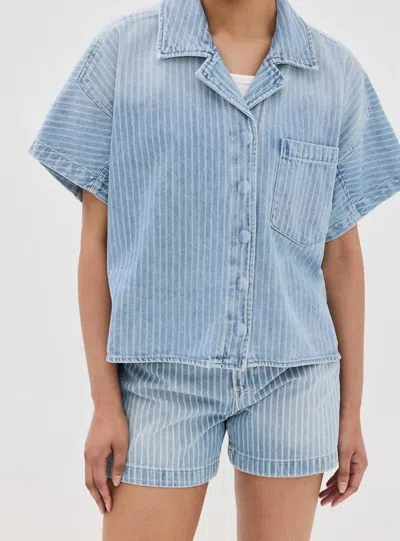 Pistola Della Camp Shirt In Canopy Stripe In Blue