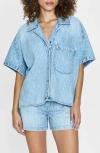 Pistola Della Denim Snap-up Shirt In Canopy Stripe