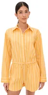 Pistola Denim Amelie Romper Papaya Stripe
