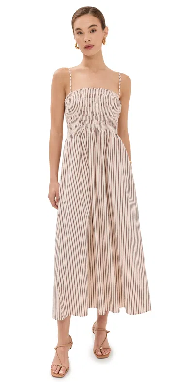 Pistola Denim Bianca Dress Tiramisu Stripe In Brown