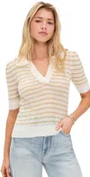 Pistola Denim Billie Sweater Pistachio Stripe In Pistachio Stripe