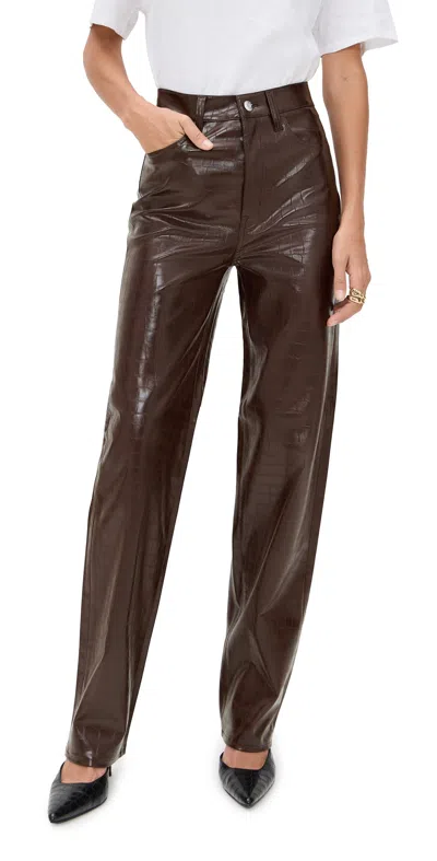 Pistola Denim Cassie Faux Leather Pants Tobacco Croc In Brown