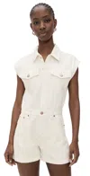 Pistola Denim Lennox Romper Ecru In Ecru