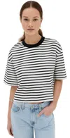 PISTOLA DENIM MAE TEE BLACK WHITE STRIPE