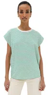 Pistola Denim Trina Muscle Tee Vert Stripe In Vert Stripe