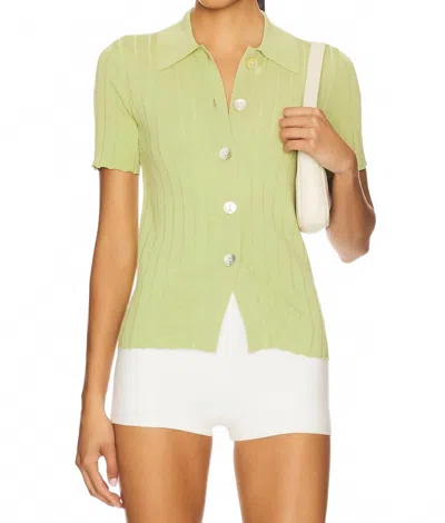 Pistola Dominique Ribbed Cardigan In Soft Lime In Green