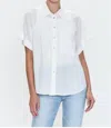 Pistola Donnie Short Sleeve Cotton Blend Button-up Shirt In White