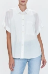 Pistola Donnie Short Sleeve Cotton Blend Button-up Shirt In Le Blanc