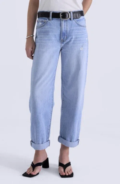 Pistola Donny Cuffed High Waist Boyfriend Jeans In Blue