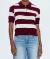 Pistola Drea Short Sleeve Cropped Polo In Butter-soft In Burgundy
