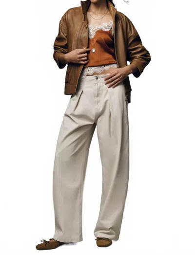Pistola Eden Pleated Barrel Trousers In Parchment In Neutral