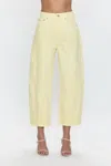 Pistola Eli High Rise Barrel Jeans In Soft Buttercup In Yellow