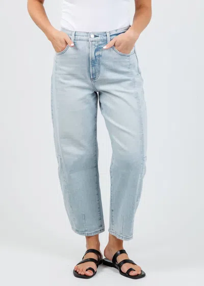 Pistola Eli High Rise Barrel Jeans In Sun-kissed In Blue