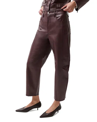 Pistola Eli High Rise Faux Leather Crop Jeans In Cabernet In Multi