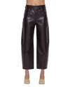 Pistola Eli High Rise Faux Leather Crop Jeans In French Roast In Black