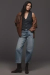 Pistola Eli High-rise Taper Barrel Crop Jeans In Blue