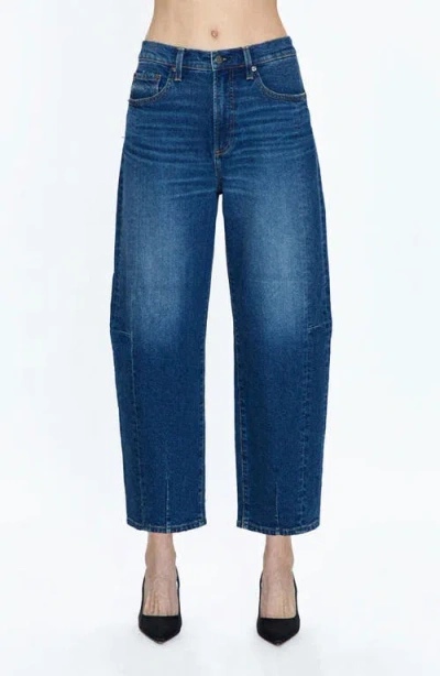 Pistola Eli High Waist Crop Barrel Leg Jeans In Mixer