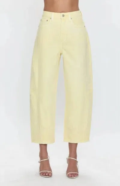 Pistola Eli Rigid High Rise Arched Leg Jean In Soft Buttercup In Yellow
