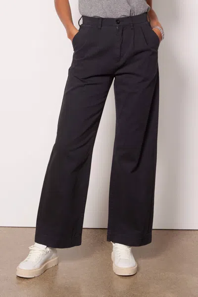 Pistola Ellery High Rise Wide Leg Trouser In Fade To Black In Blue