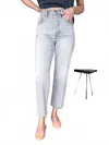 Pistola Emile Super High Rise Straight Jeans In Grey Wash In Gray