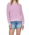 Pistola Eva Shaker Stitch Cotton Crewneck In Pink