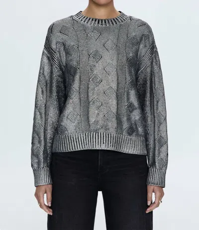 PISTOLA EVERLY CABLE SWEATER IN GILDED MIDNIGHT