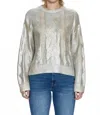 Pistola Everly Foil Accent Cotton Crewneck Sweater In Silver