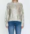Pistola Everly Foil Accent Cotton Crewneck Sweater In Silver