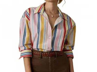Pistola Faherty Coastal Poplin Relaxed Shirt In Sunset Parade In Multi