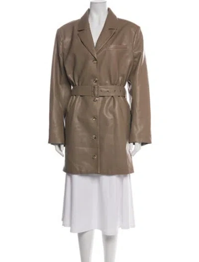 Pre-owned Pistola Faux Leather Blazer In Neutrals
