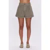 Pistola Felix High Waist Stretch Cotton Shorts In Brown