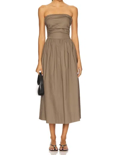 Pistola Florence Strappy Back Midi Dress In Driftwood In Brown