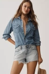 Pistola Gigi Frayed Shorts In Blue