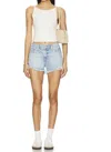 Pistola Gigi Low Rise Cut Off Short In Leisure Distressed In Blue