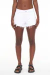 Pistola Gigi Low Rise Cut Off Denim Shorts In White