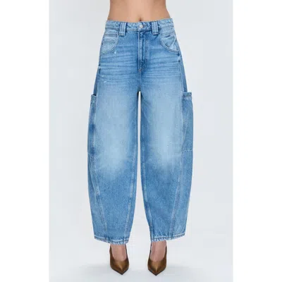 Pistola Gio High Waist Crop Barrel Leg Cargo Jeans In Freestyle